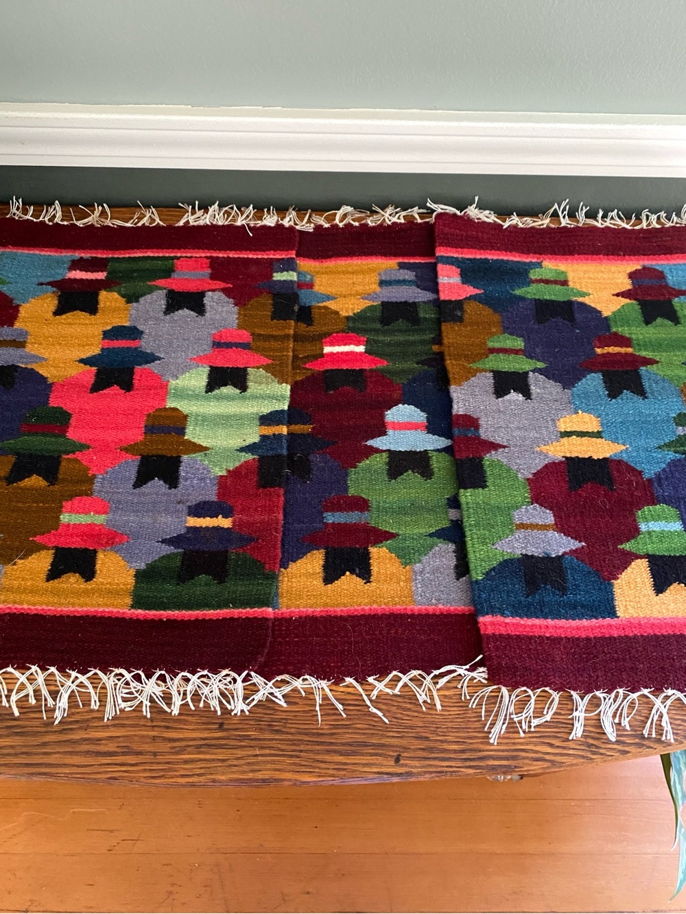 Handmade Bolivian Placemats (3) - Colorful Woven Wool Folk Art Textiles